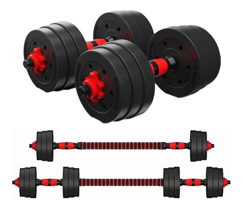 Set 2 Mancuernas 15kg Total Disco Cementado Fitness Pesas