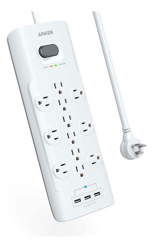 Enchufe Multitoma 12 Salidas 3 Puertos Usb Fast Charge 1,8 M