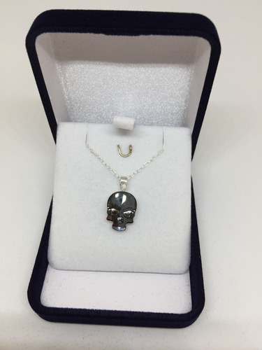 Colgante Skull En 14 Mm, Made With Swarovski, Base Plata