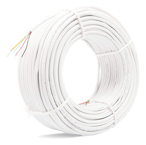 Alarma Cable 7 X 0,50mm Blanco 100% Cobre 100 Mts Conduti