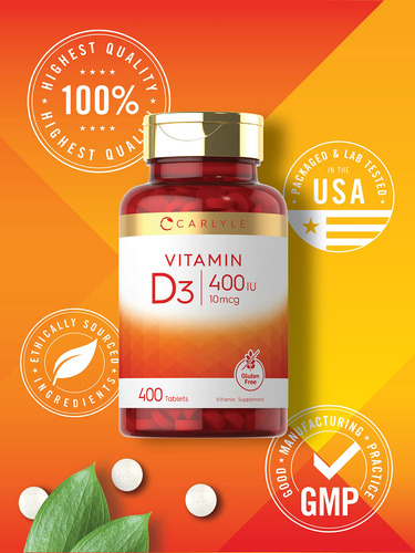 Suplemento De Vitamina D Carlyle, Vitamina D3, 400 Comprimid