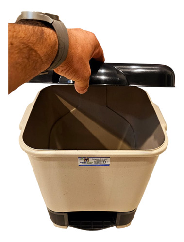 Cesto Para Basura Con Pedal 20 Litros Plastic Trends Color NEGRO/IVORY