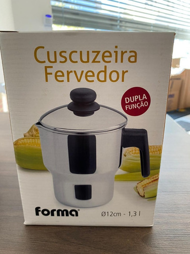 Imagem 4 de 6 de Cuscuzeira Panela De Cuscuz Fogão Indução Fervedor 1,3l Inox