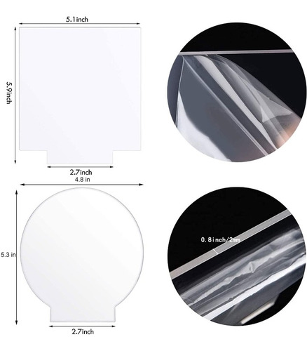Acrílico Precortado Para Base Led. Redondo Y Cuadrado 