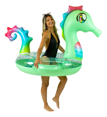 Flotador Inflable Para Piscina De Bebida, Caballito De Mar C