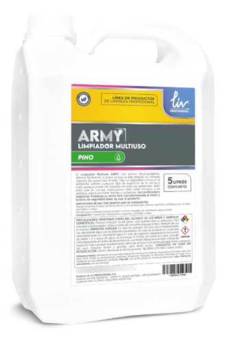 Antigrasa Desengrasante Multiuso Pino Army 5lt Liv 