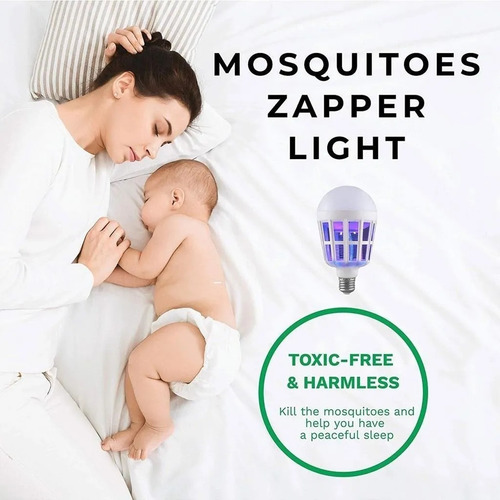 Ampolleta Led 2 En 1 Mata Mosquito Moscas Polillas Zancudos