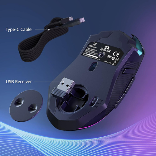 Mouse Gamer Redragon M910-ks Inalámbrico, Rgb, Negro