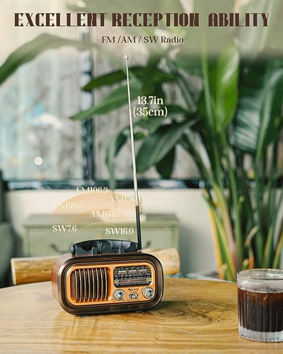 Radio Retro Vintage Solar Rec Golon Rxbt628s Sw/am/fm/sd/usb