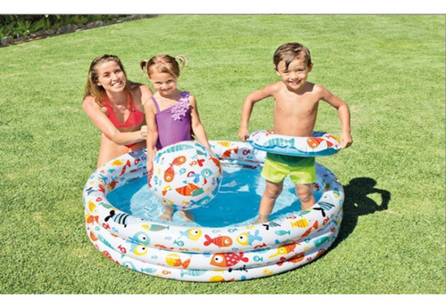 Set De 3 Piscinas Inflables Al Aire Libre, Juego Acuático
