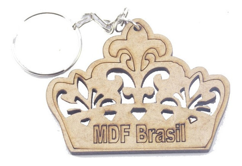 118 Chaveiro Coroa Em Mdf Personalizado Nome E Data