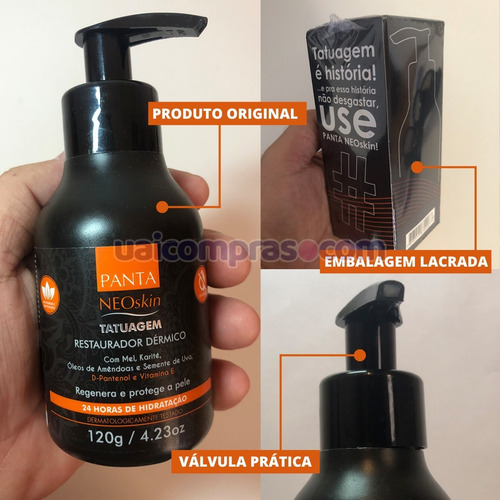 Imagem 6 de 10 de Creme Cicatrizante E Hidratante P/ Tattoo Panta Neoskin 120g