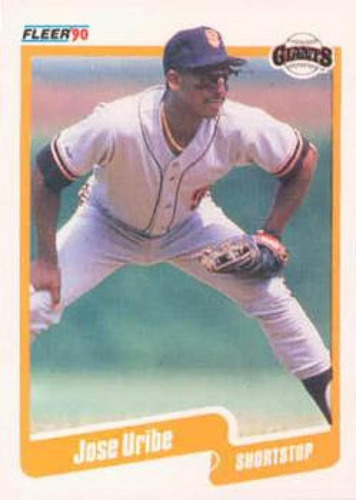 Jose Uribe 1990 Fleer Baseball Card 74 (gigantes)