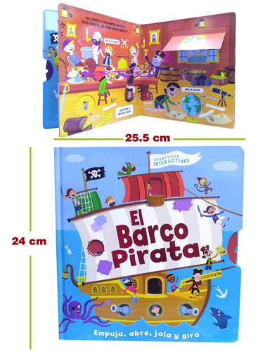 Barco Pirata Aventura Interactiva / Solapas/ Ruedas/ Ranuras