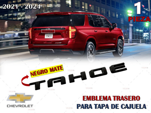 Emblema Para Cajuela Tahoe 2021-2024 Negro Mate 