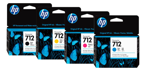 Kit Cartucho Hp 712 Preto 38ml Plotter T65 T250