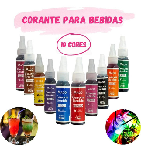 Corante Para Bebidas Drinks Concentrado - Alto Rendimento