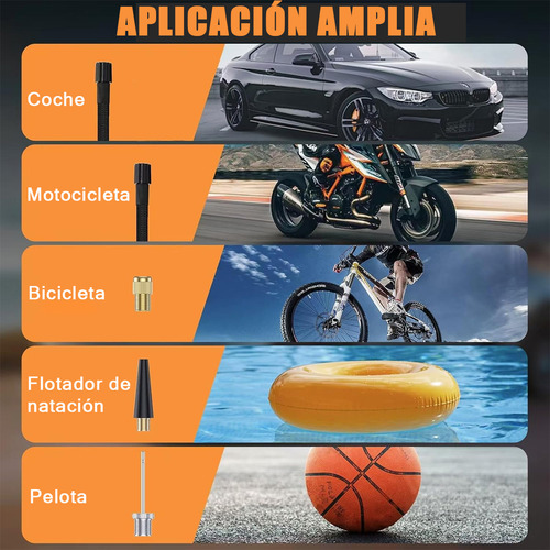 Compresor de aire mini portátil Mighty Rock Compresor de aire portátil color negro 12V, Inflar Llantas de Auto y Motocicleta Compresor Inflador Llantas Portatil 150 PSI Batería de 7500mAh