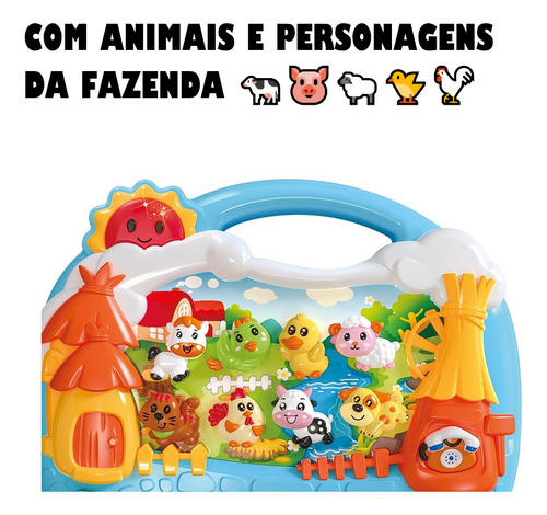 Teclado Infantil Musical Fazendinha Com Som E Luz Dm Toys Cor Modelo 2
