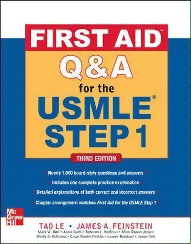 First Aid Q&a For The Usmle Step 1, Third Edition, De Tao Le. Editorial Mcgraw-hill Education - Europe, Tapa Blanda En Inglés