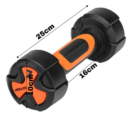 Halter Studio 2kgs Peso Hexagonal Exercícios Musculaçãovollo