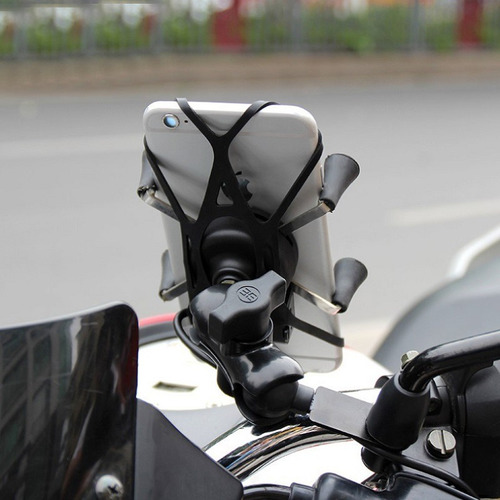 Imagen 2 de 6 de Soporte Celular Moto Con Cargador Usb Motoscba