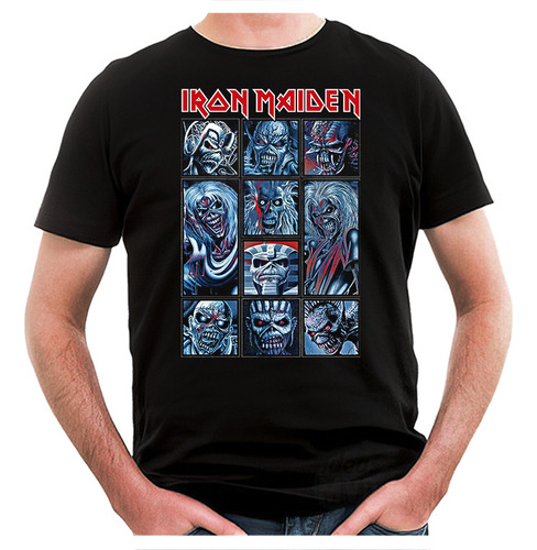 Remera Iron Maiden Block (negra:) Ideas Mvd