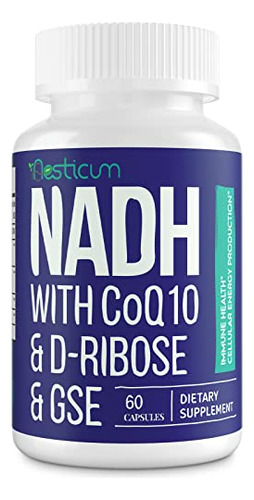 Suplemento Aesticum Nadh 50 Mg + Coq10 200 Mg + D-ribosa 150