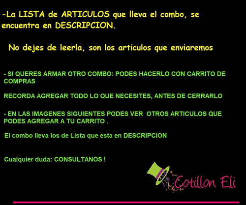 Combo Cotillon Luminoso Led Neon Carioca Fiesta 15 200 Inv