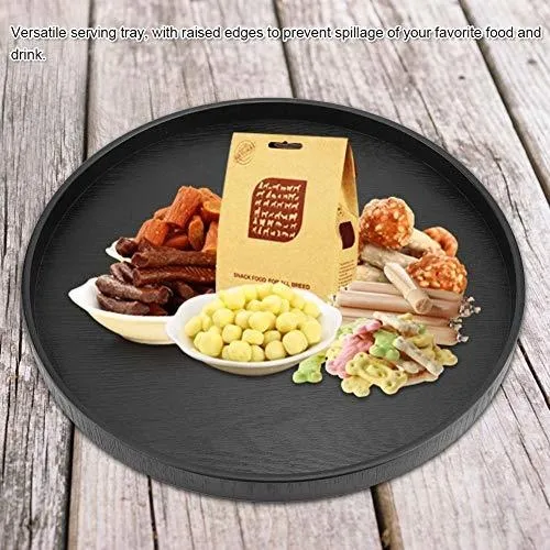 Bandeja Redonda De Madera Para Servir Alimentos Y Bebidas.