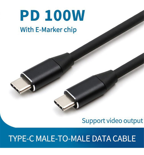 Imagen 3 de 8 de Cable 2 Metros Usb C Thunderbolt 3 100w 4k 60ghz 10gbps