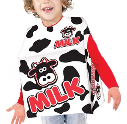 Disfraz De Cosplay Con Caja De Cartón De Leche Para Niños