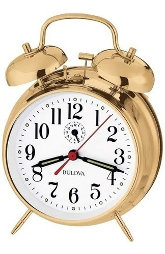 Reloj Bulova Clocks B8124 Despertador Campana Vintage Dorado