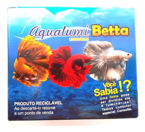 Aqualumi Luminaria P/ Betta Led Azul Bivolt C/