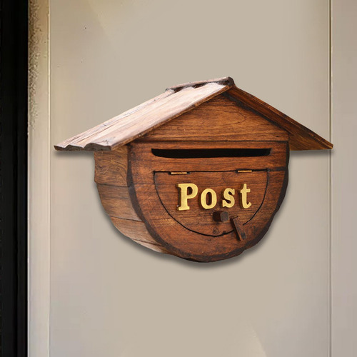 Buzón De Correo Montado En La Pared, Buzón De Madera Para