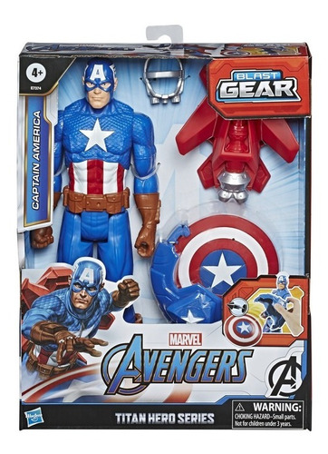 Figura Marvel Avengers Capitan América Hasbro E7374 30 Cm