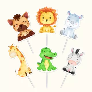 60 Toppers Para Docinhos Safari Baby Tema Aniversário Safari