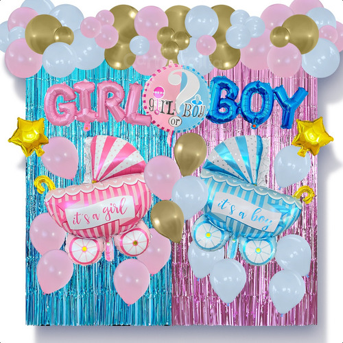 Kit Baby Shower Globos Fiesta Revelación Sex Reveal Decorar