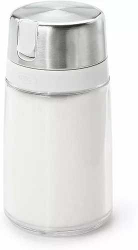 Azucarera Dosificadora De Vidrio Con Pico Tapa Acero Inox.