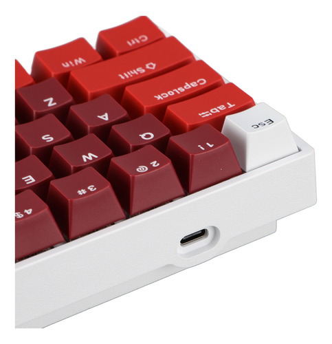 Teclado Mecánico Con Cable, 61 Teclas, Rojo, 60%, Diseño Usb