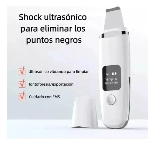 Limpiador Facial Ultrasónico 2 En 1 Con Exfoliador To Blanco