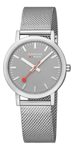 Mondaine Classic 36 Mm Reloj De Acero Inoxidable Cepillado