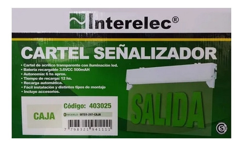 Cartel Señalizador Led Caja 6 Hs Autonomia Compacto