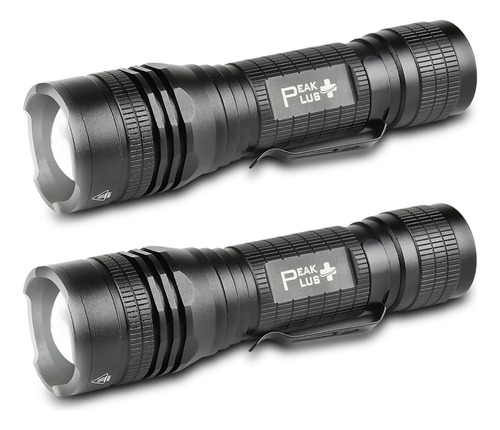Paquete De 2 Linternas Tácticas Led Peakplus Ptac1000