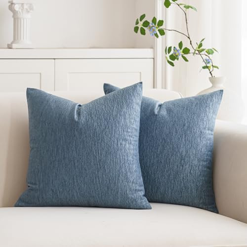 Juego De 2 Fundas De Almohada Onduladas Azules 40x40 Cm