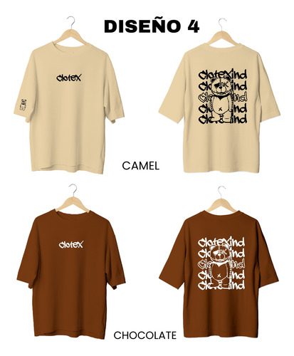 Pack X5 Remera Oversize Estampada 100%algodon Premium Clotex