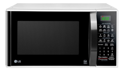 Microondas LG 30l Easy Clean Com Puxador Banco Preto Ms3091b
