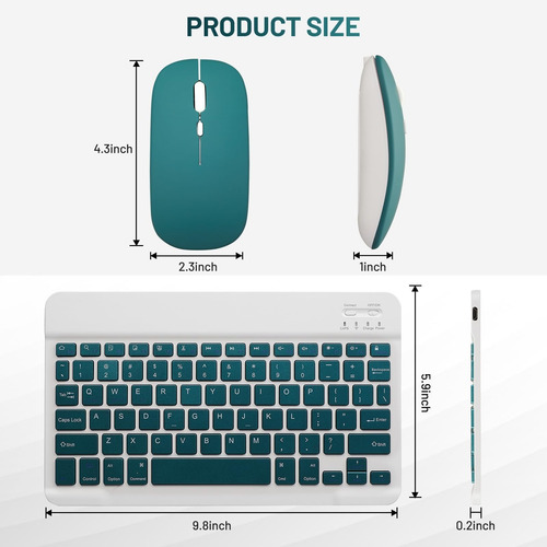 Kit Teclado + Mouse Para iPad Tablet Celular Pc Bluetooth