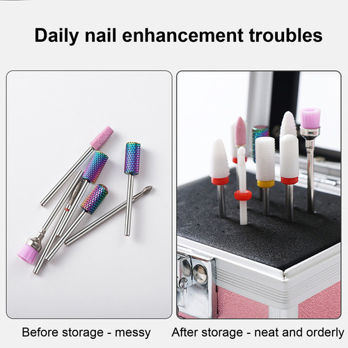 Brocas Para Esmaltes De Uñas Con 30 Orificios, Caja Organiza