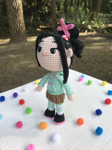 Vanelope Amigurumi Muñeca Tejida Ralph Demoledor Vanellope